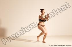 Underwear Martial art Woman White Moving poses Average long colored Dynamic poses Academic